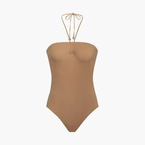 А5 New Anemos Nude Sandstone One-Piece Haulter Swimsuit Size XS